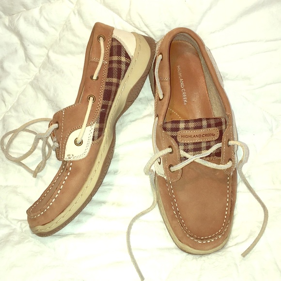 Highland Creek PLAID leather tie loafer flat preppy slip on comfy boat shoes 7.5 - Picture 6 of 16